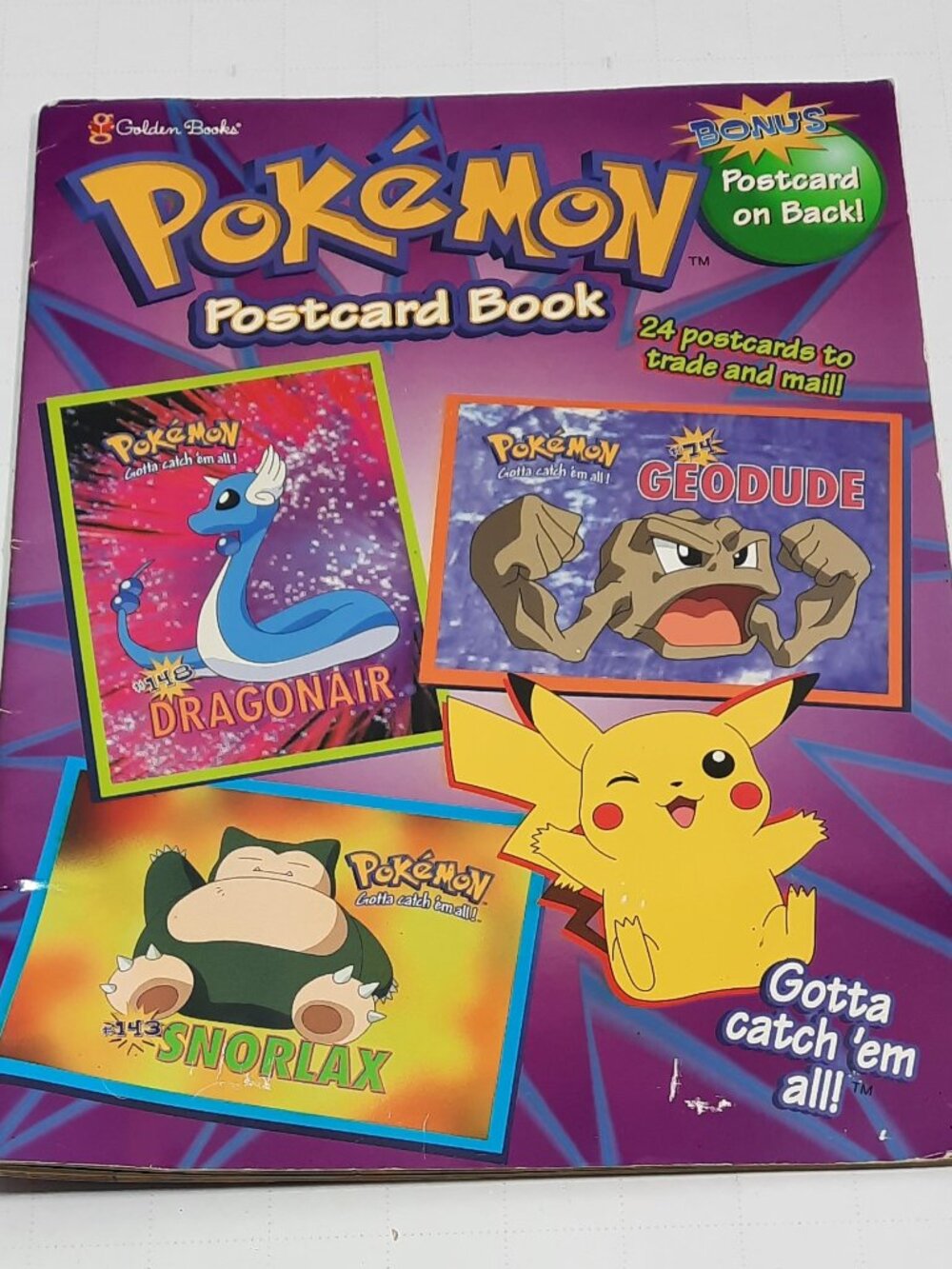 NEW VTG POKEMON POSTCARD BOOK 1999 - 25 Cards Uncut